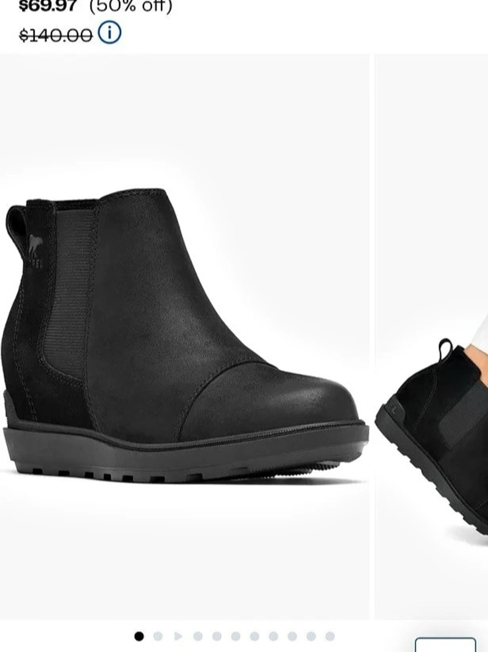 SOREL Evie II Chelsea Bootie Black Ankle Boots